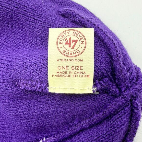 ‘47 Brand Los Angeles Lakers Purple Yellow Beanie OSFM - Picture 3 of 4